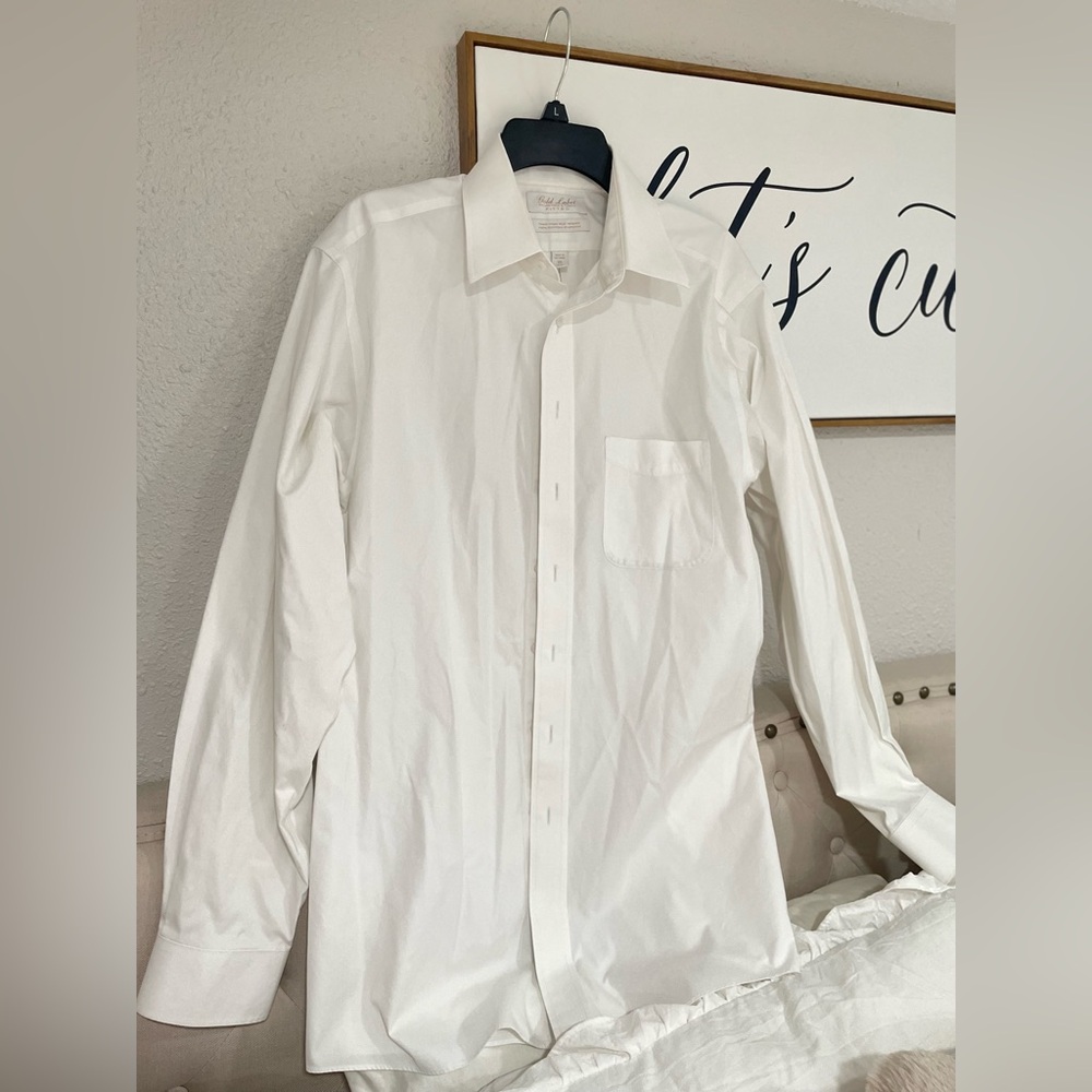 Elegant White Men's Dress Shirt